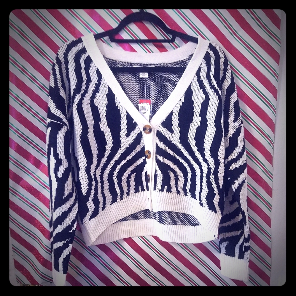 Zebra Cardigan Sweater